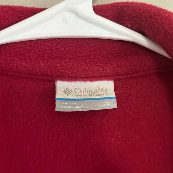 COLUMBIA Steens Mountain Fleece Vest Mens Red Full Zip Outdoor Hiking 3XL - Picture 3 of 5